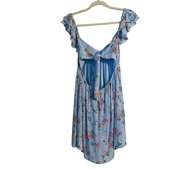 Altar'd State Light Blue Floral Mini Dress - Small - Picture 2 of 8